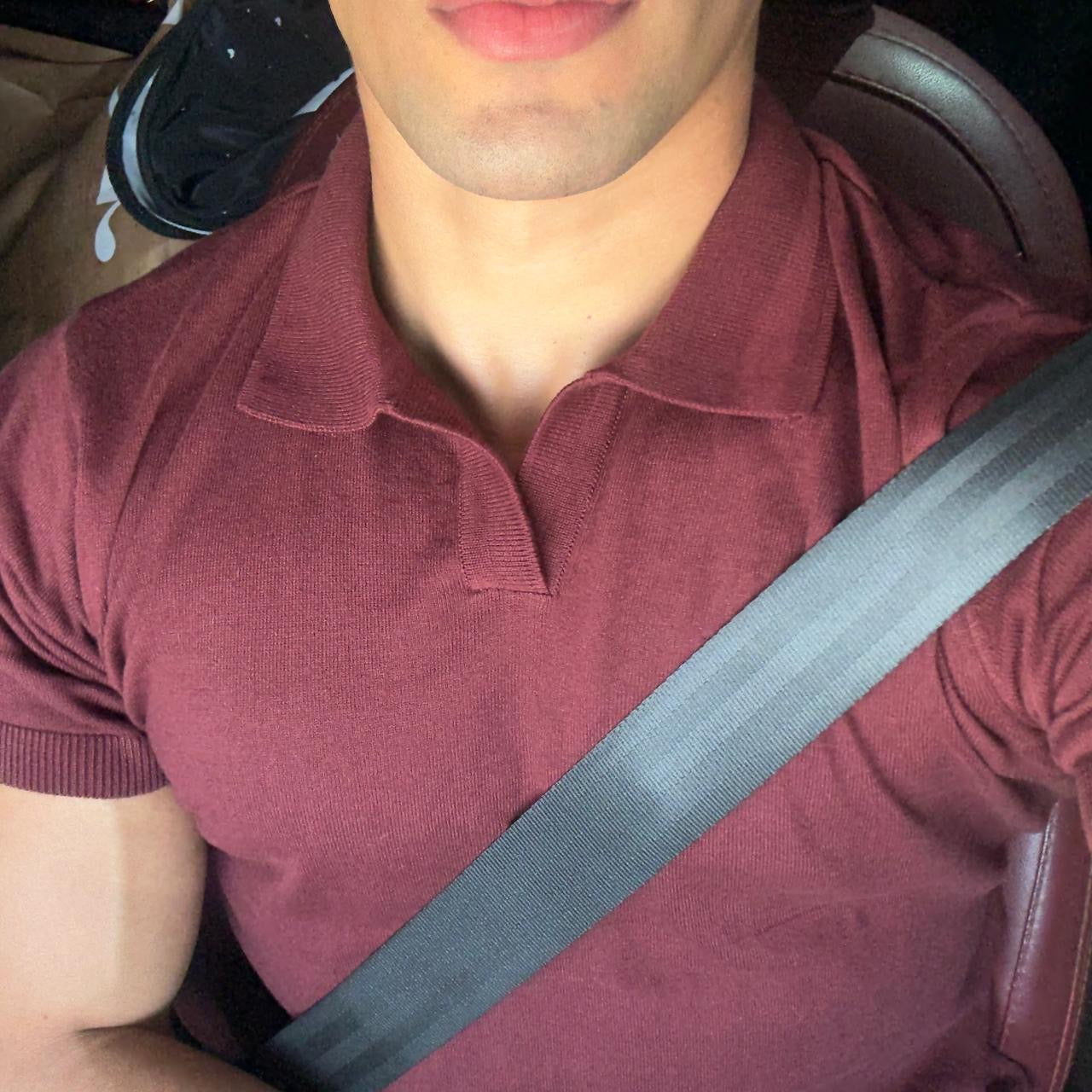 Burgundy cotton polo