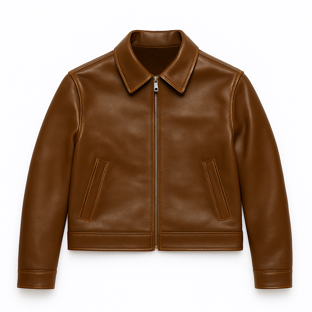 WOMEN LEATHER JACKET (BROWN)