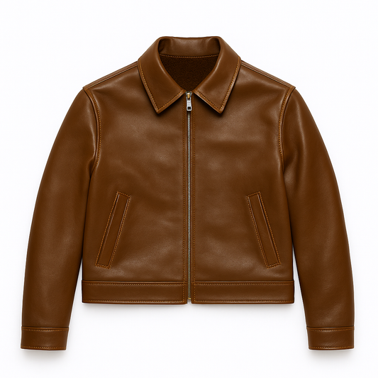 WOMEN LEATHER JACKET (BROWN)