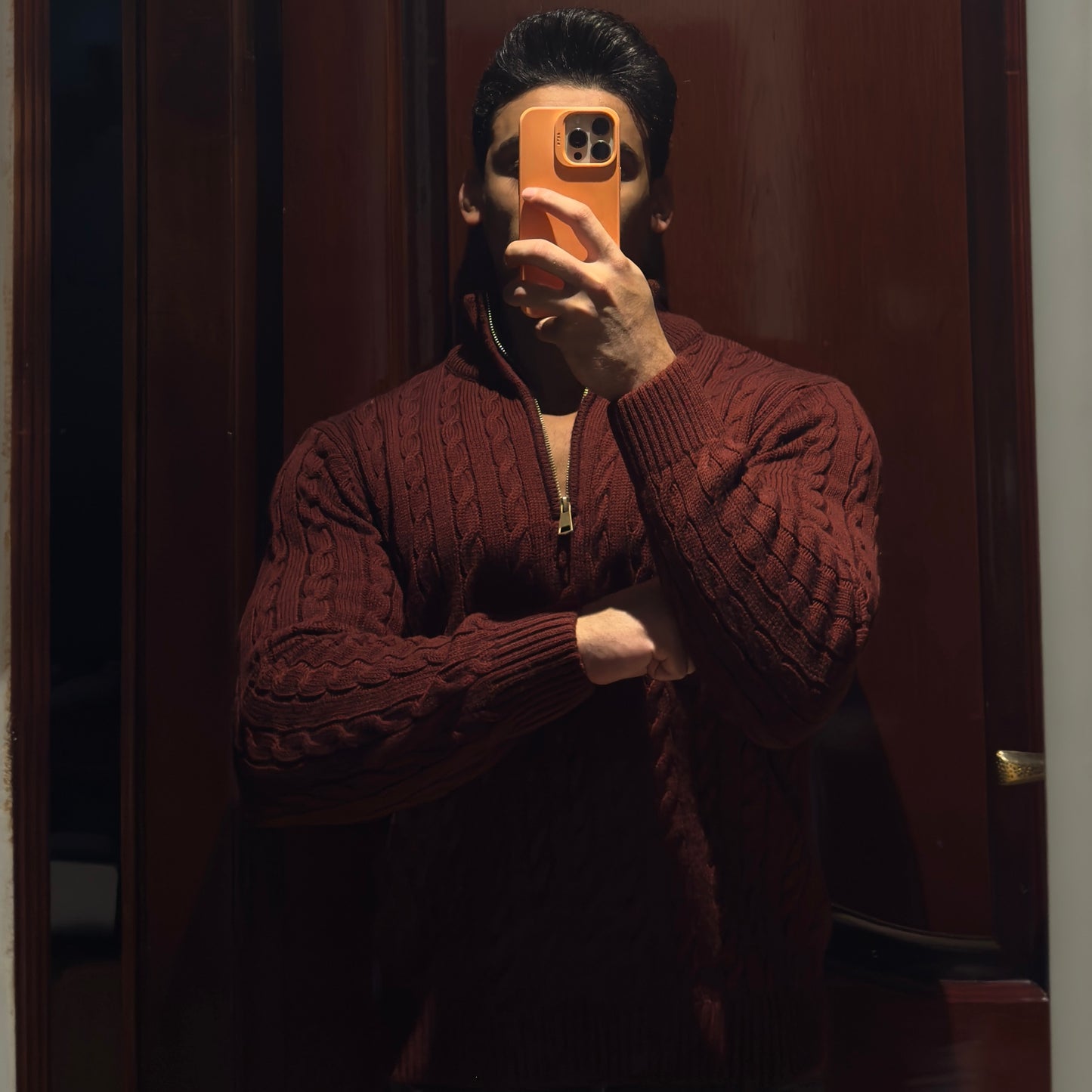 MEN QUARTER ZIP (BURGUNDY)