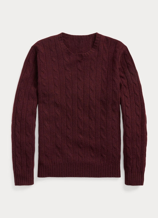 CABLE KNITTED ROUND (BURGUNDY)