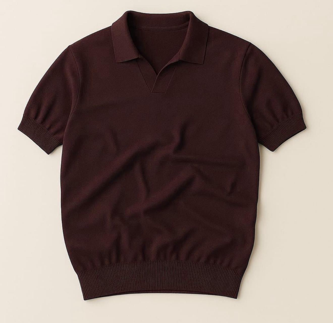 Burgundy cotton polo