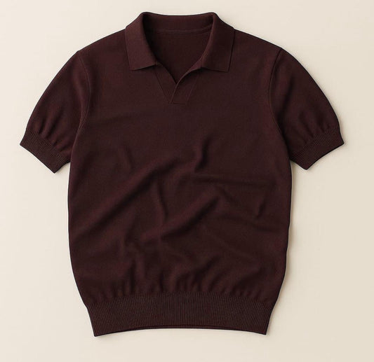Burgundy cotton polo