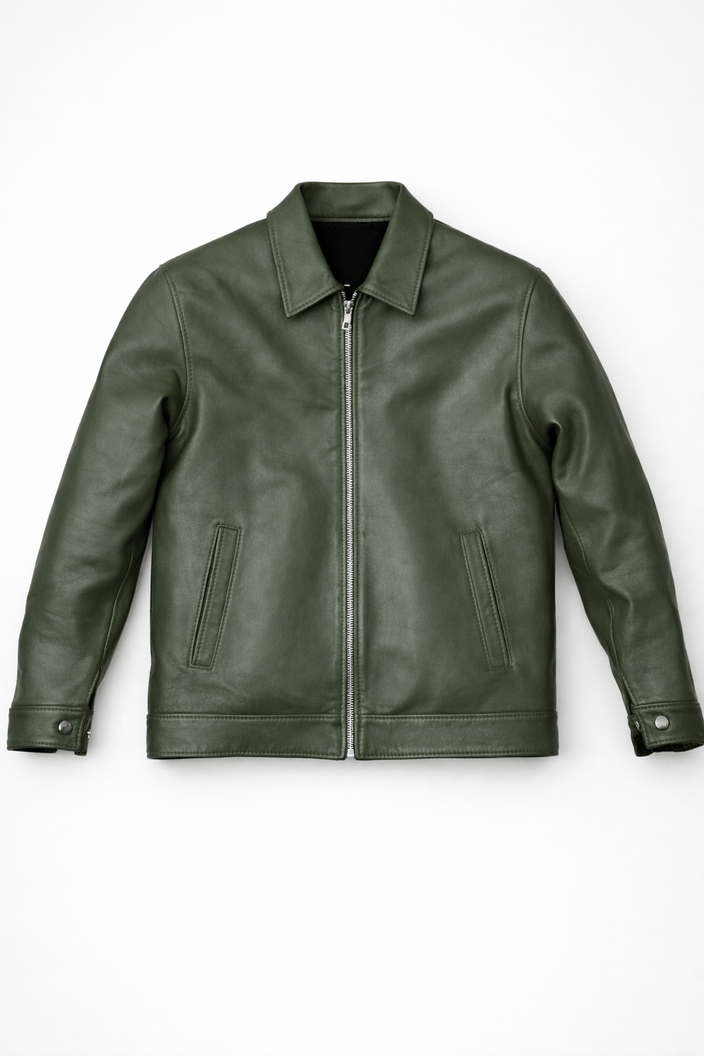 MEN Leather jacket (olive )