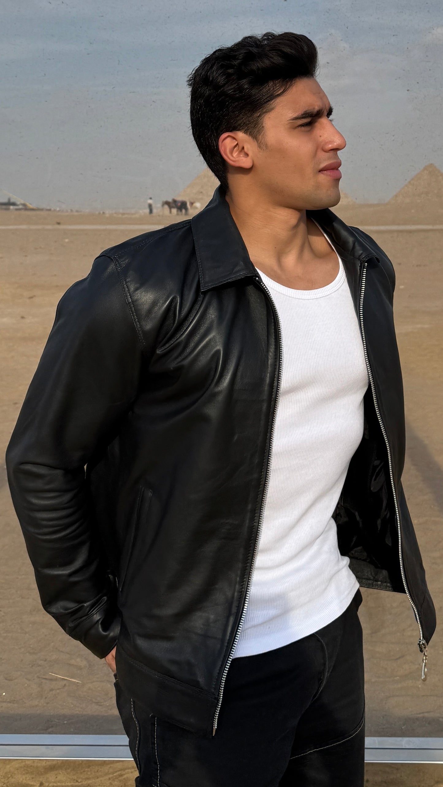 MEN LEATHER JACKET (BLACK)