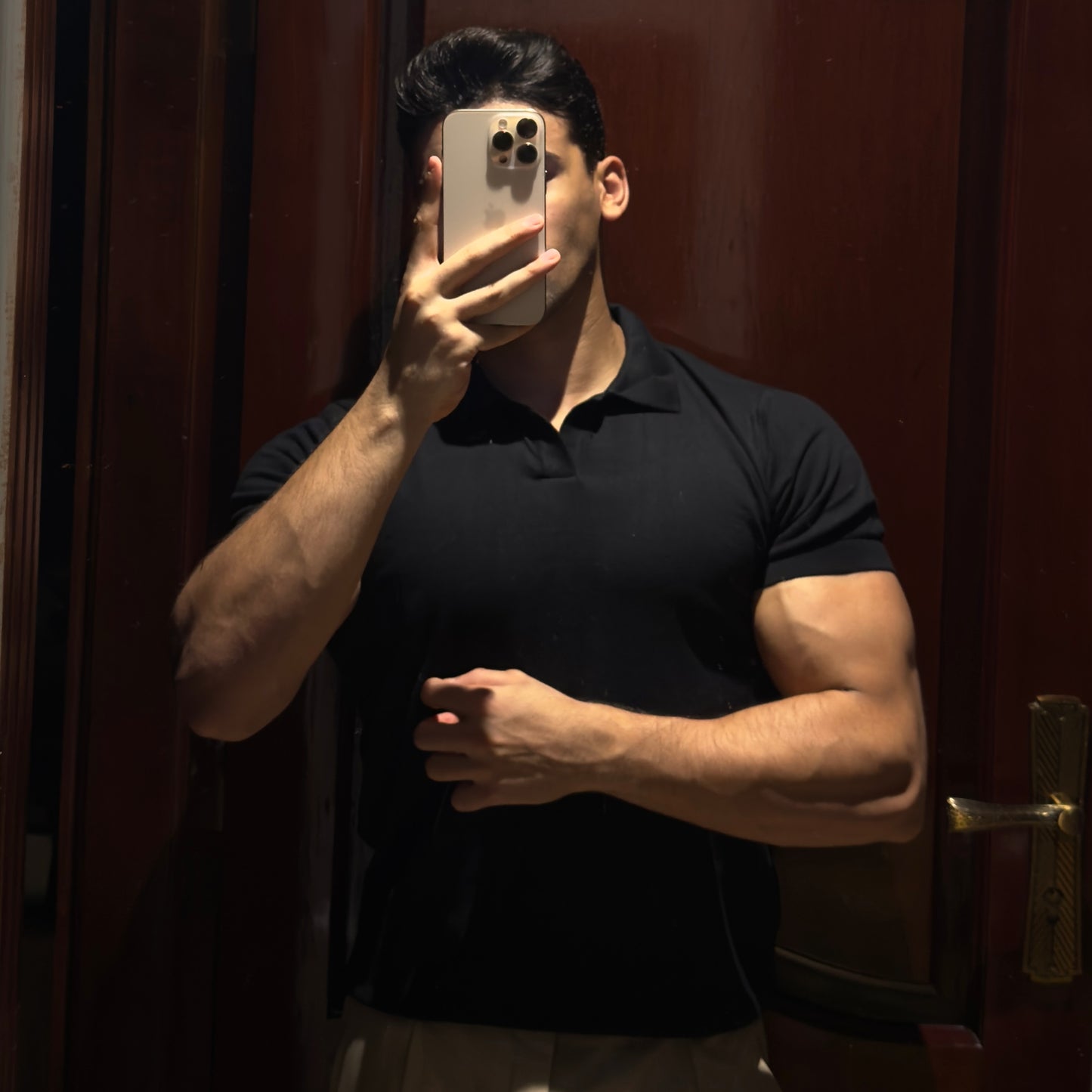 Black cotton polo