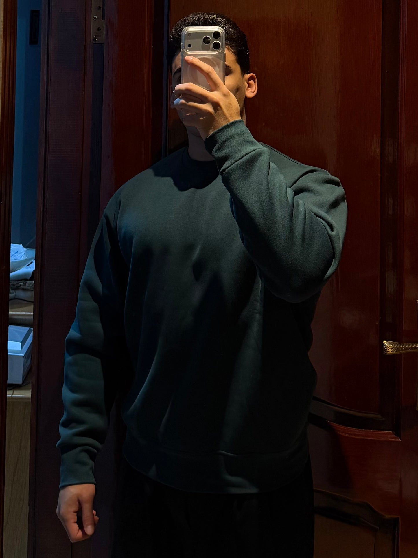 Cotton crewneck (olive)