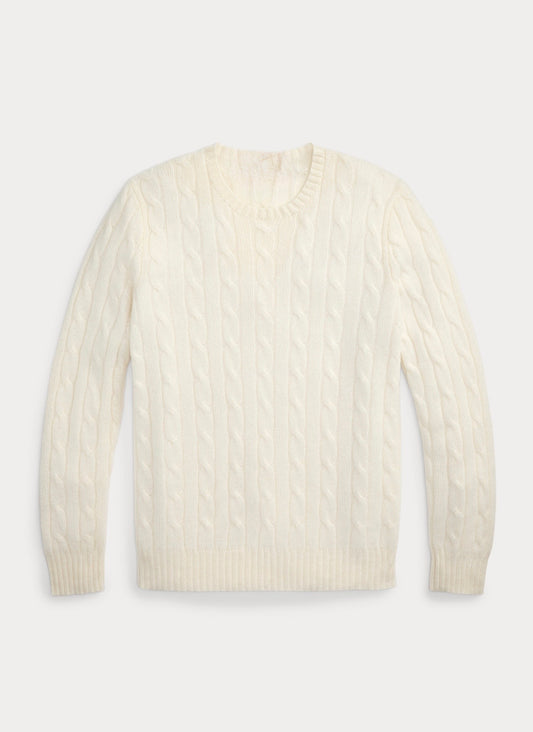 CABLE KNITTED ROUND (CREAMY)