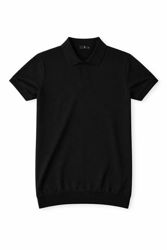 A COTTON POLO (BLACK)