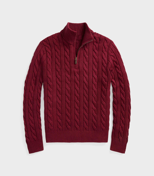 MEN QUARTER ZIP (BURGUNDY)