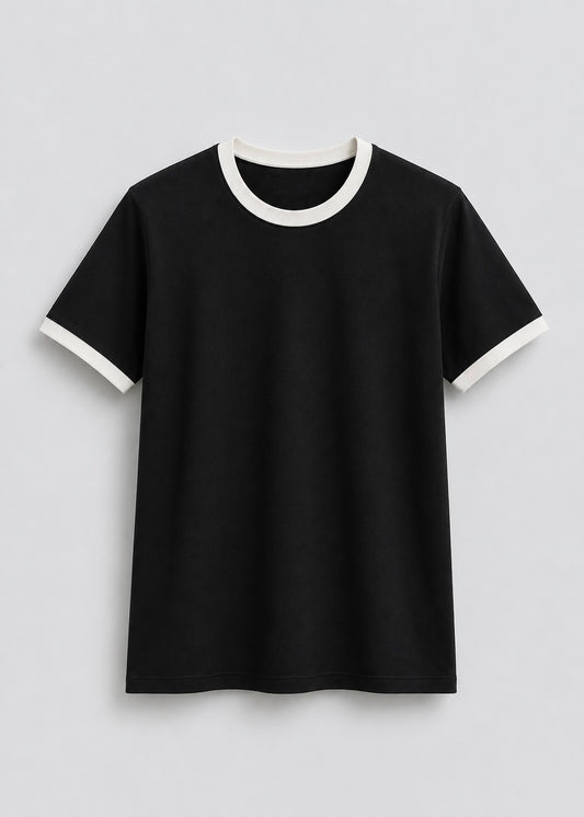 A RINGER TEE (BLACK)