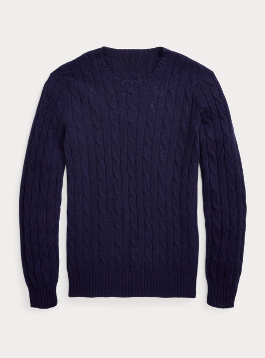 CABLE KNITTED ROUND (NAVY)