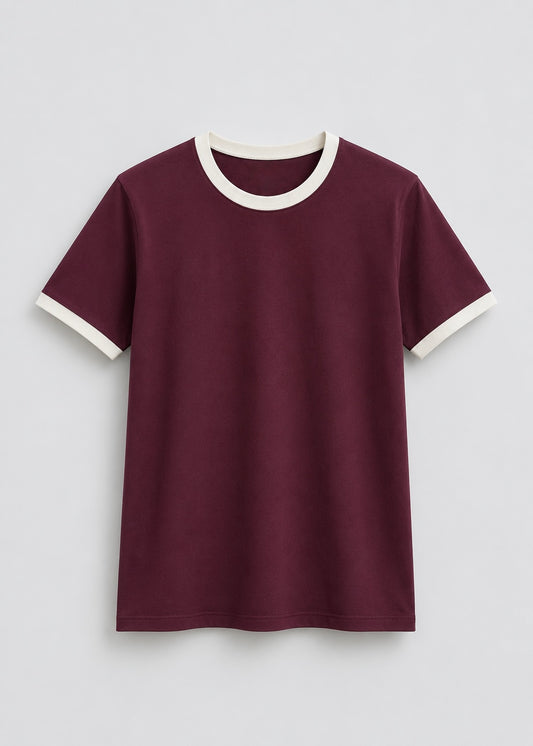 A RINGER TEE (BURGUNDY)